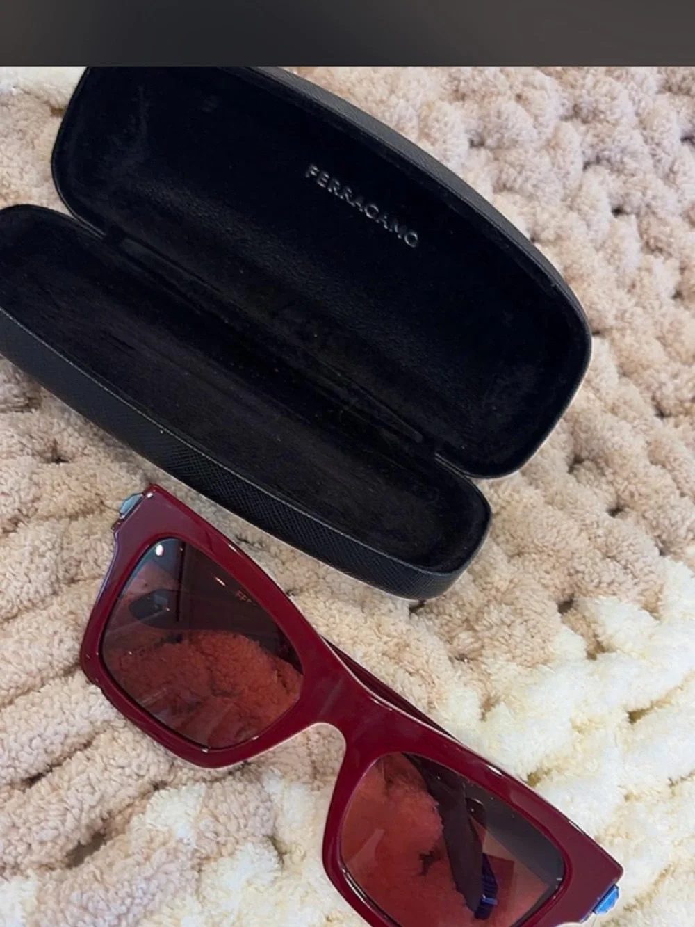 Salvatore Ferrargamo crimson sunglasses